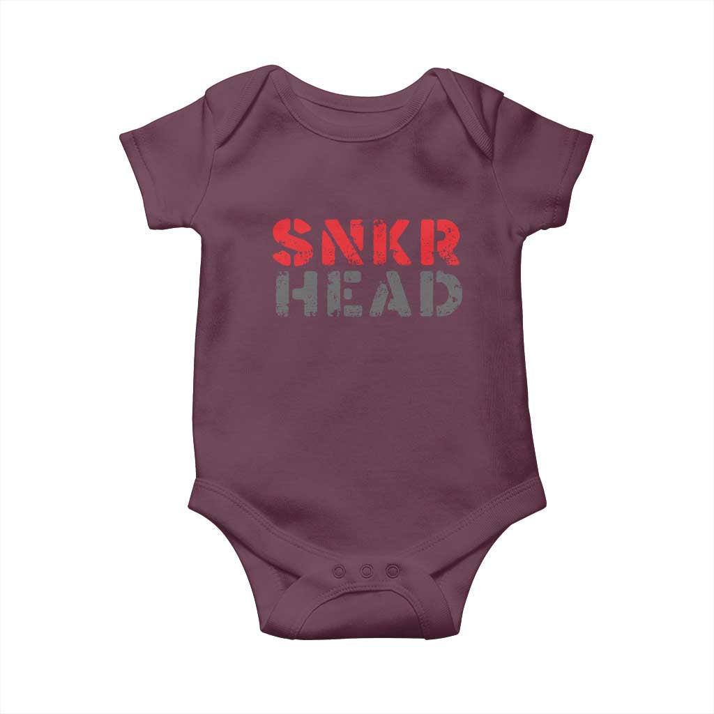 Sneaker Lover Baby Onesie SNKR Head TS09 Maroon Print Your Wear