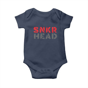 Sneaker Lover Baby Onesie SNKR Head TS09 Navy Print Your Wear