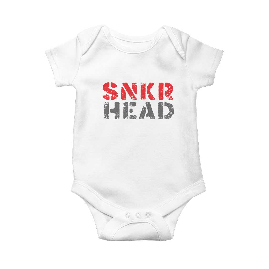 Sneaker Lover Baby Onesie SNKR Head TS09 White Print Your Wear