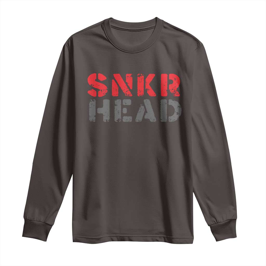 Sneaker Lover Long Sleeve Shirt SNKR Head TS09 Dark Chocolate Print Your Wear