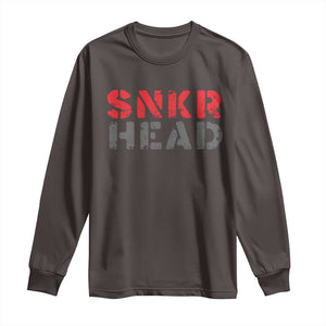 Sneaker Lover Long Sleeve Shirt SNKR Head TS09 Dark Chocolate Print Your Wear