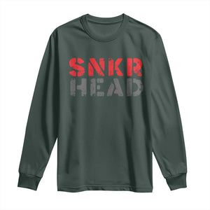 Sneaker Lover Long Sleeve Shirt SNKR Head TS09 Dark Forest Green Print Your Wear