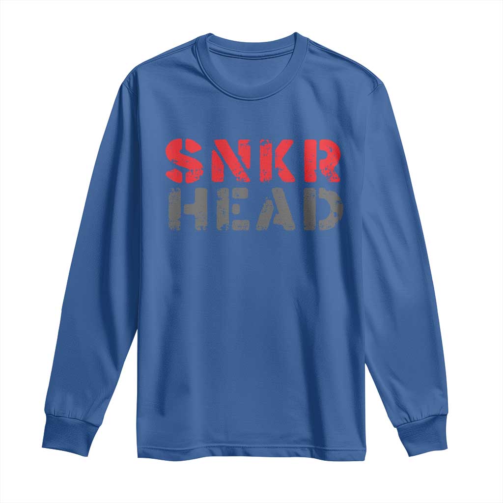 Sneaker Lover Long Sleeve Shirt SNKR Head TS09 Royal Blue Print Your Wear