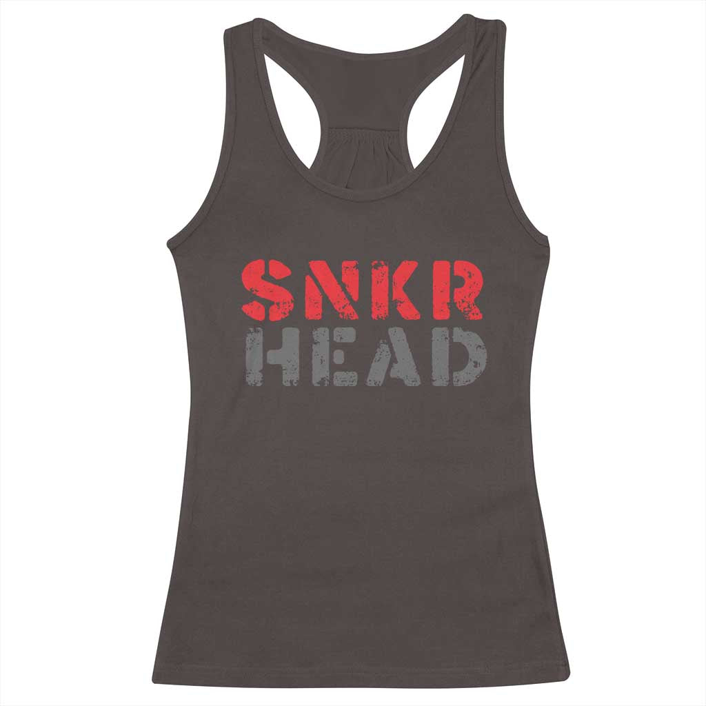 Sneaker Lover Racerback Tank Top SNKR Head TS09 Dark Chocolate Print Your Wear