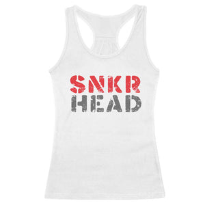 Sneaker Lover Racerback Tank Top SNKR Head TS09 White Print Your Wear