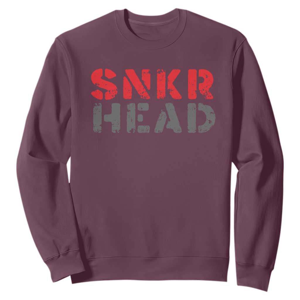 Sneaker Lover Sweatshirt SNKR Head TS09 Maroon Print Your Wear
