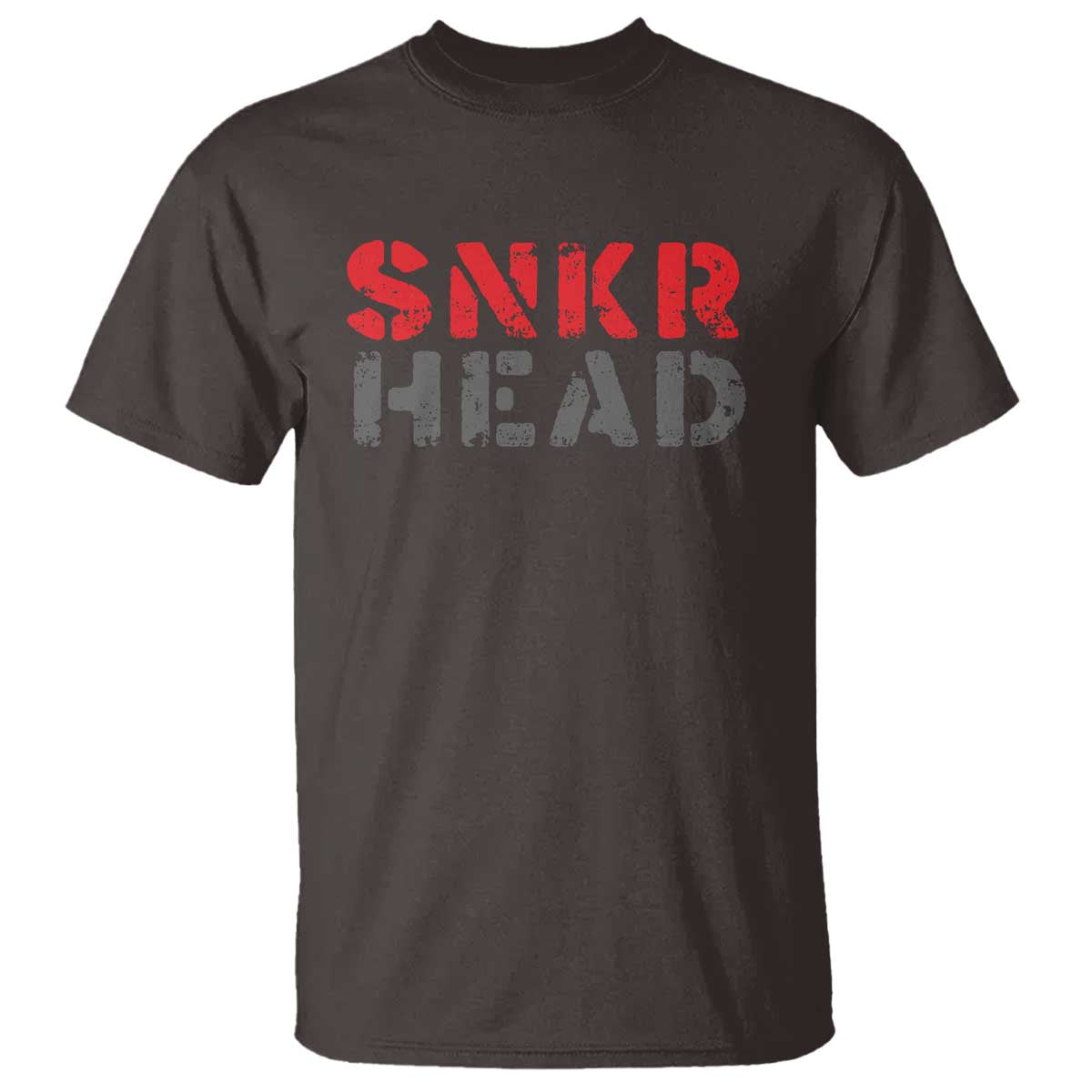 Sneaker Lover T Shirt SNKR Head TS09 Dark Chocolate Print Your Wear