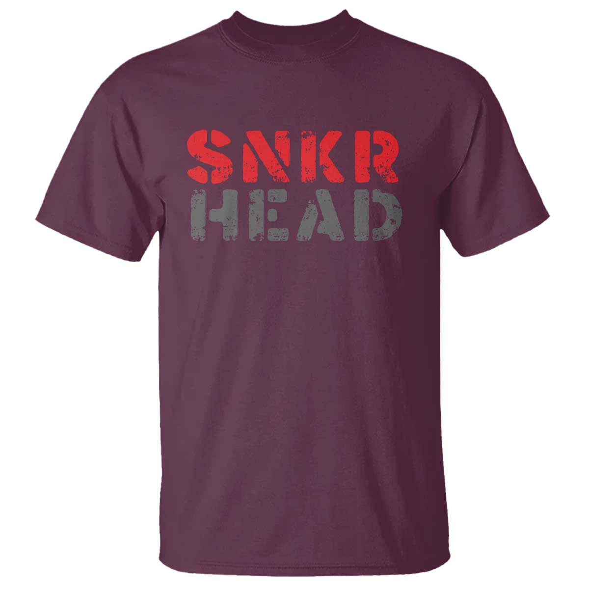 Sneaker Lover T Shirt SNKR Head TS09 Maroon Print Your Wear