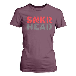 Sneaker Lover T Shirt For Women SNKR Head TS09 Maroon Print Your Wear