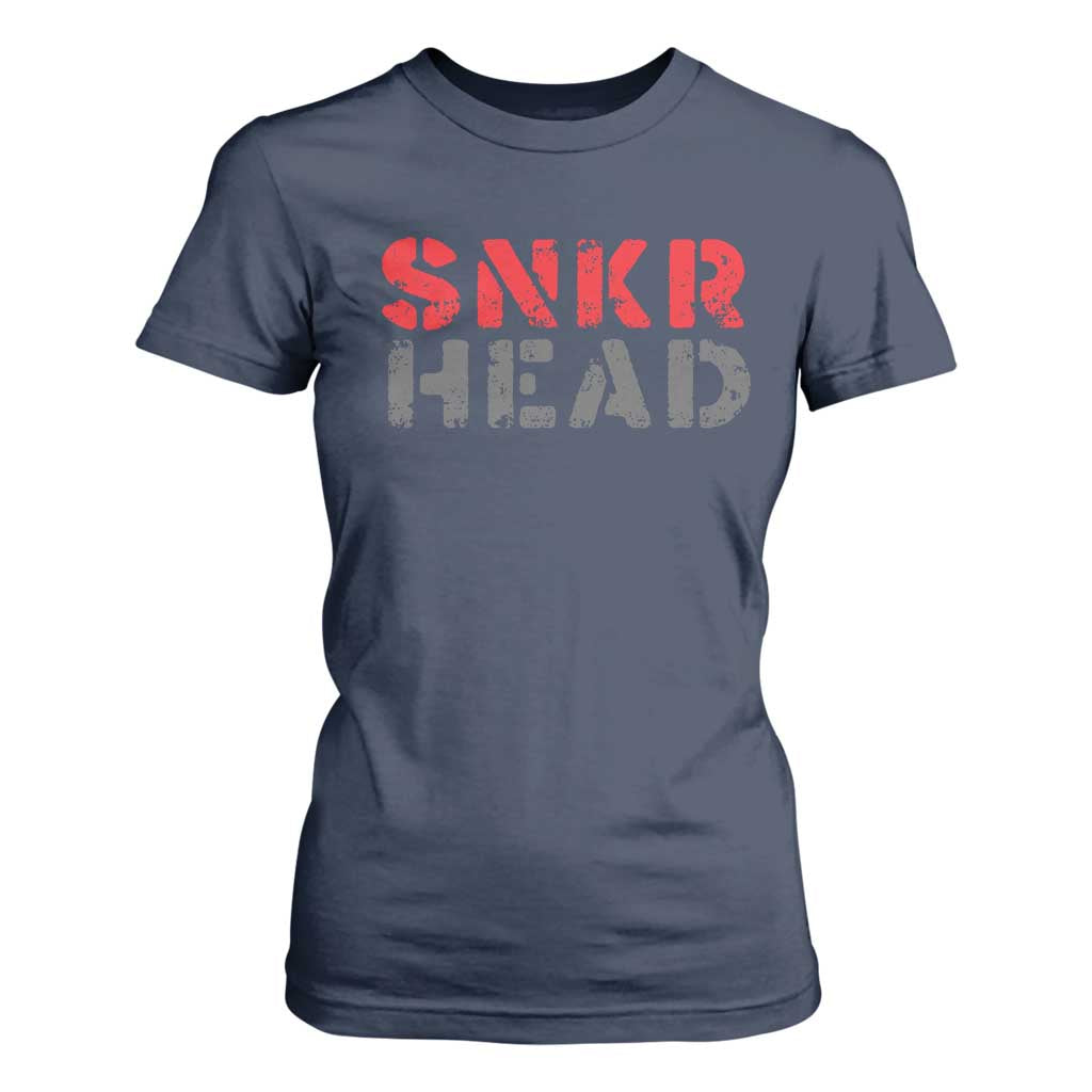 Sneaker Lover T Shirt For Women SNKR Head TS09 Navy Print Your Wear