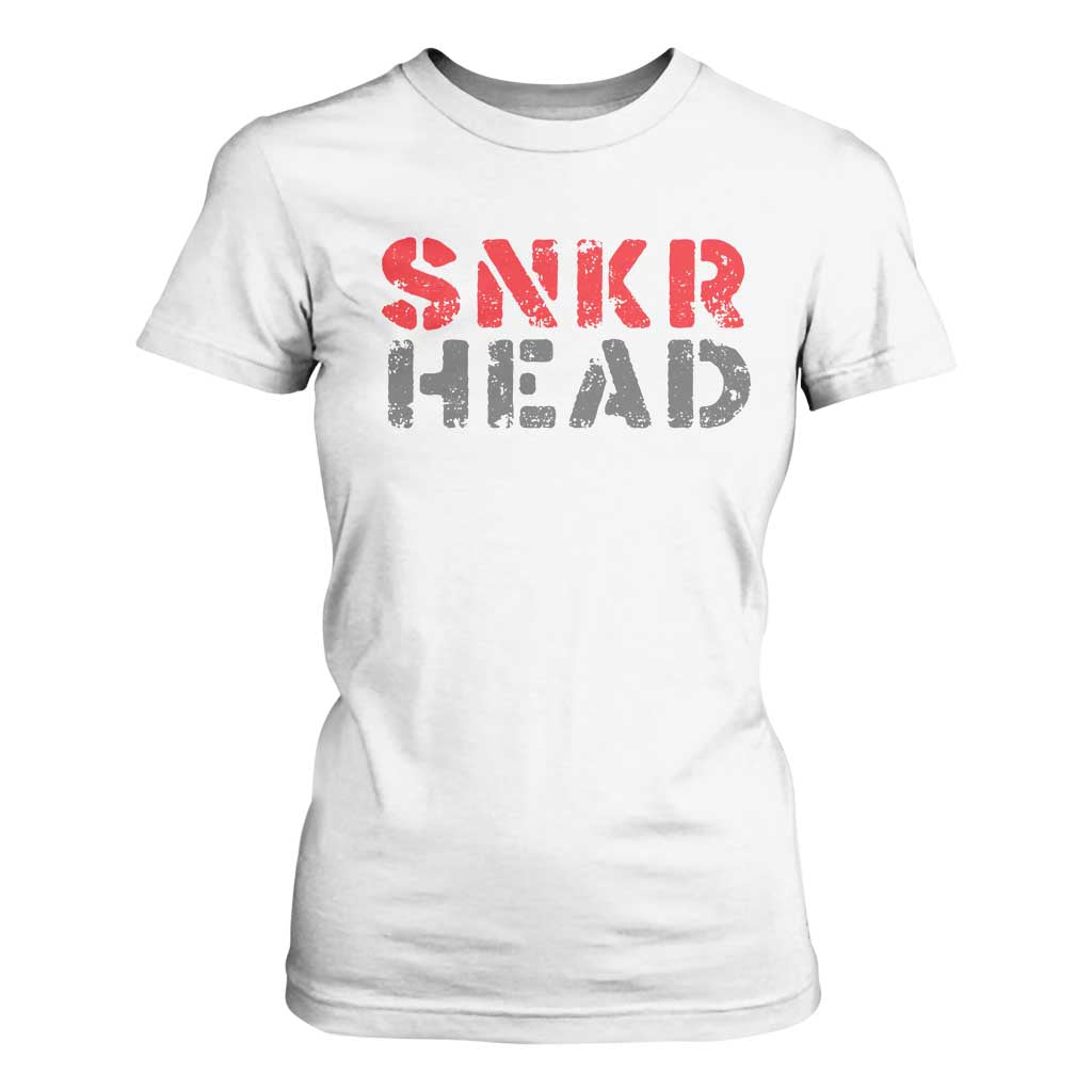 Sneaker Lover T Shirt For Women SNKR Head TS09 White Print Your Wear