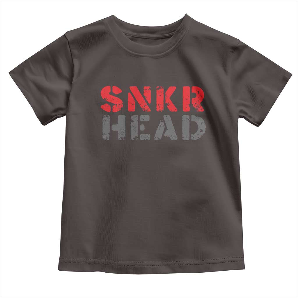 Sneaker Lover Toddler T Shirt SNKR Head TS09 Dark Chocolate Print Your Wear