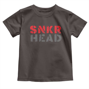 Sneaker Lover Toddler T Shirt SNKR Head TS09 Dark Chocolate Print Your Wear