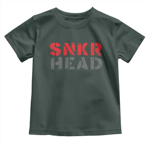Sneaker Lover Toddler T Shirt SNKR Head TS09 Dark Forest Green Print Your Wear