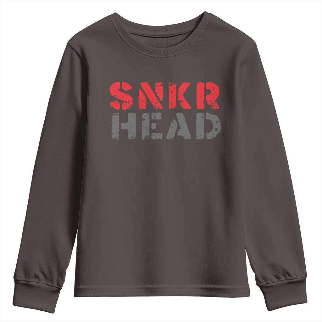 Sneaker Lover Youth Sweatshirt SNKR Head TS09 Dark Chocolate Print Your Wear