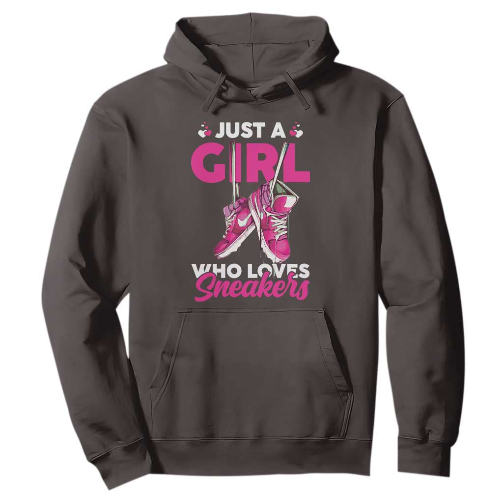 Just A Girl Who Loves Sneakers Hoodie TS09 Dark Chocolate Print Your Wear