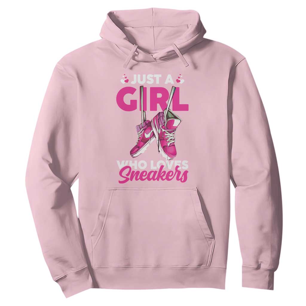 Just A Girl Who Loves Sneakers Hoodie TS09 Light Pink Print Your Wear