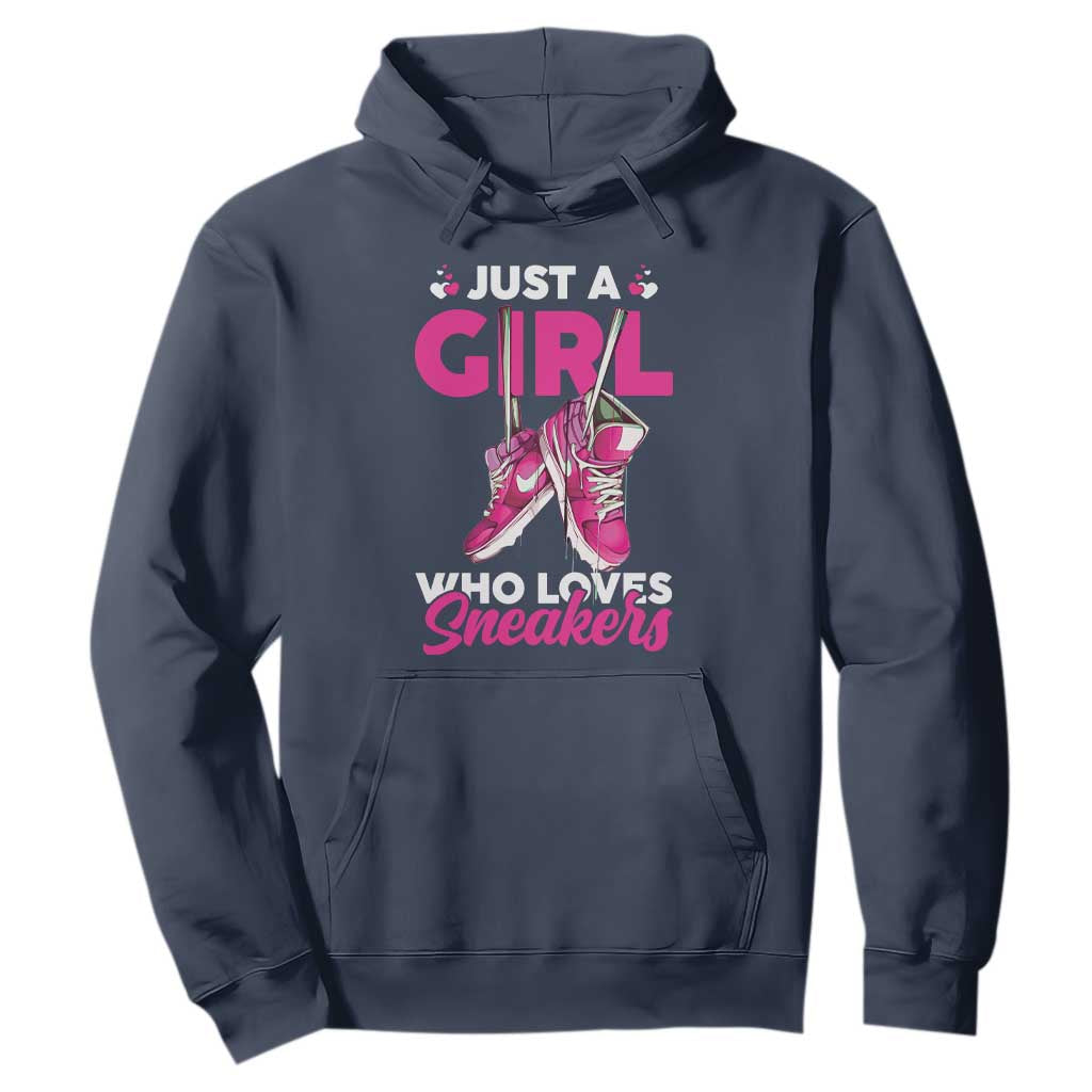 Just A Girl Who Loves Sneakers Hoodie TS09 Navy Print Your Wear