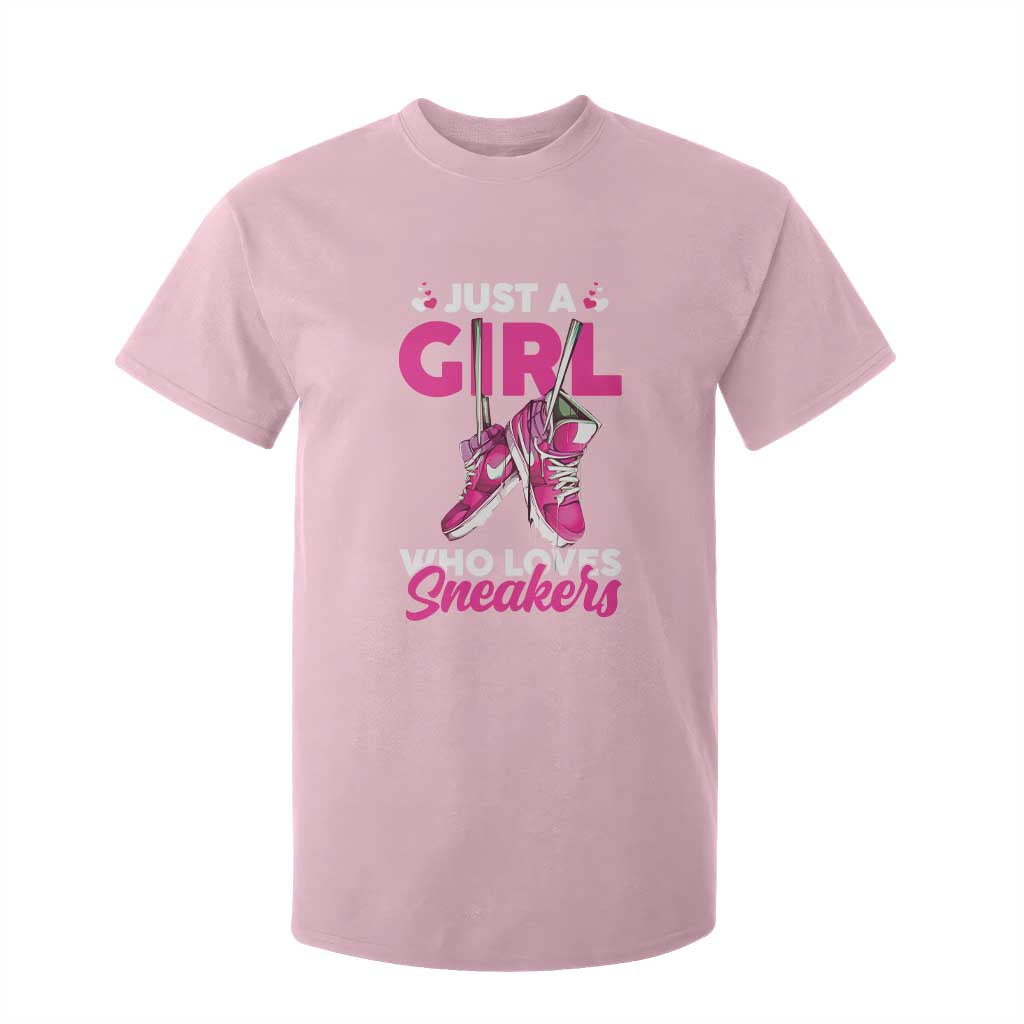 Just A Girl Who Loves Sneakers T Shirt For Kid TS09 Light Pink Print Your Wear