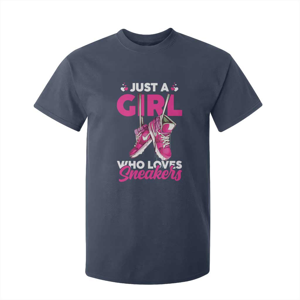 Just A Girl Who Loves Sneakers T Shirt For Kid TS09 Navy Print Your Wear