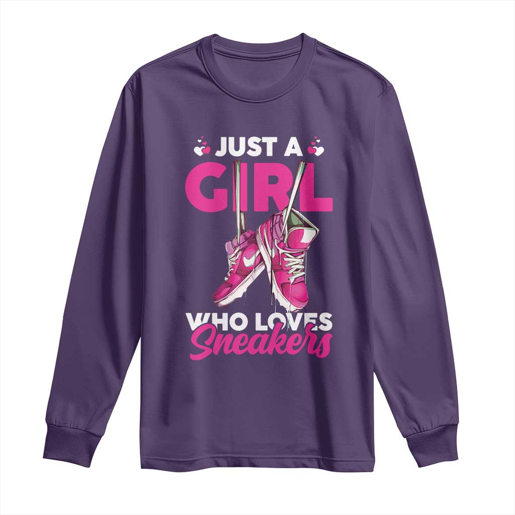 Just A Girl Who Loves Sneakers Long Sleeve Shirt TS09 Purple Print Your Wear