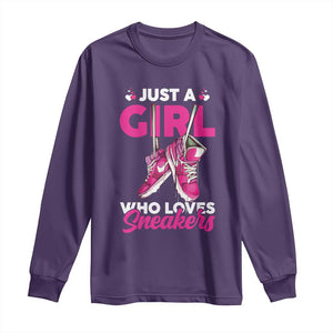 Just A Girl Who Loves Sneakers Long Sleeve Shirt TS09 Purple Print Your Wear