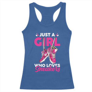 Just A Girl Who Loves Sneakers Racerback Tank Top TS09 Royal Blue Print Your Wear