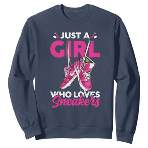 Just A Girl Who Loves Sneakers Sweatshirt TS09 Navy Print Your Wear