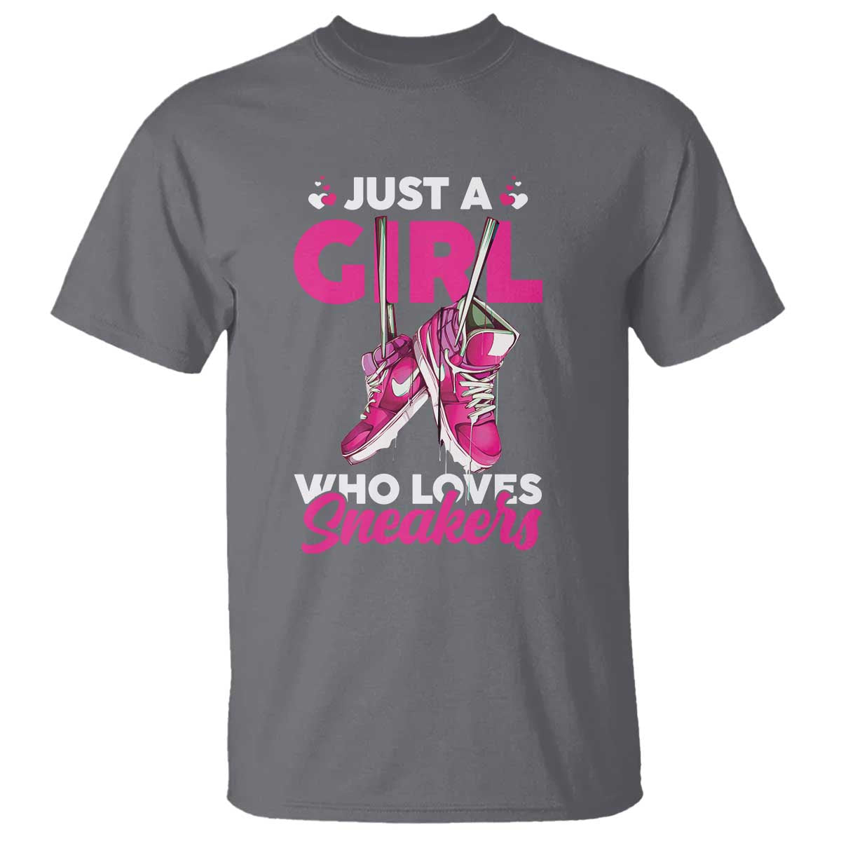 Just A Girl Who Loves Sneakers T Shirt TS09 Charcoal Print Your Wear