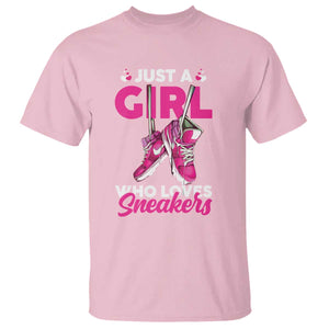 Just A Girl Who Loves Sneakers T Shirt TS09 Light Pink Print Your Wear