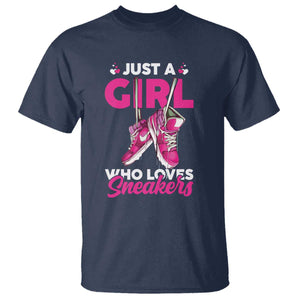 Just A Girl Who Loves Sneakers T Shirt TS09 Navy Print Your Wear