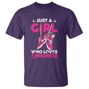 Just A Girl Who Loves Sneakers T Shirt TS09 Purple Print Your Wear