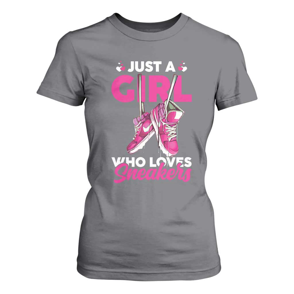 Just A Girl Who Loves Sneakers T Shirt For Women TS09 Charcoal Print Your Wear