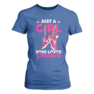 Just A Girl Who Loves Sneakers T Shirt For Women TS09 Royal Blue Print Your Wear