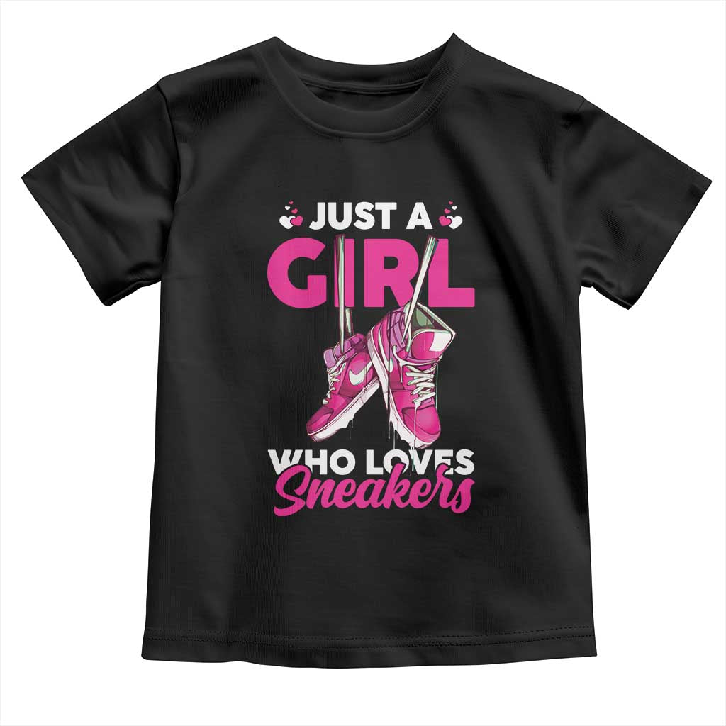 Just A Girl Who Loves Sneakers Toddler T Shirt TS09 Black Print Your Wear