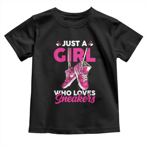 Just A Girl Who Loves Sneakers Toddler T Shirt TS09 Black Print Your Wear