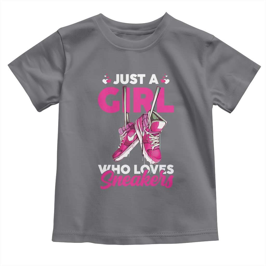 Just A Girl Who Loves Sneakers Toddler T Shirt TS09 Charcoal Print Your Wear