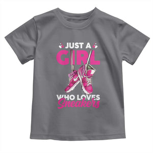 Just A Girl Who Loves Sneakers Toddler T Shirt TS09 Charcoal Print Your Wear