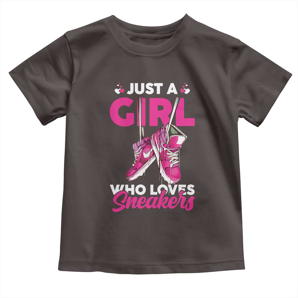 Just A Girl Who Loves Sneakers Toddler T Shirt TS09 Dark Chocolate Print Your Wear