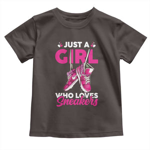 Just A Girl Who Loves Sneakers Toddler T Shirt TS09 Dark Chocolate Print Your Wear