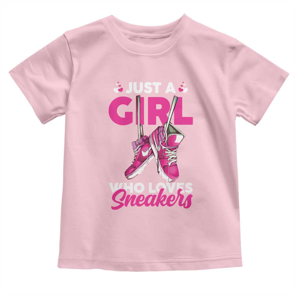 Just A Girl Who Loves Sneakers Toddler T Shirt TS09 Light Pink Print Your Wear