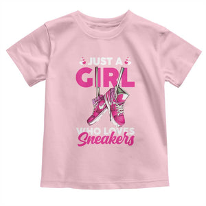 Just A Girl Who Loves Sneakers Toddler T Shirt TS09 Light Pink Print Your Wear