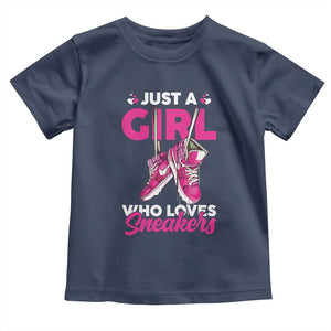 Just A Girl Who Loves Sneakers Toddler T Shirt TS09 Navy Print Your Wear
