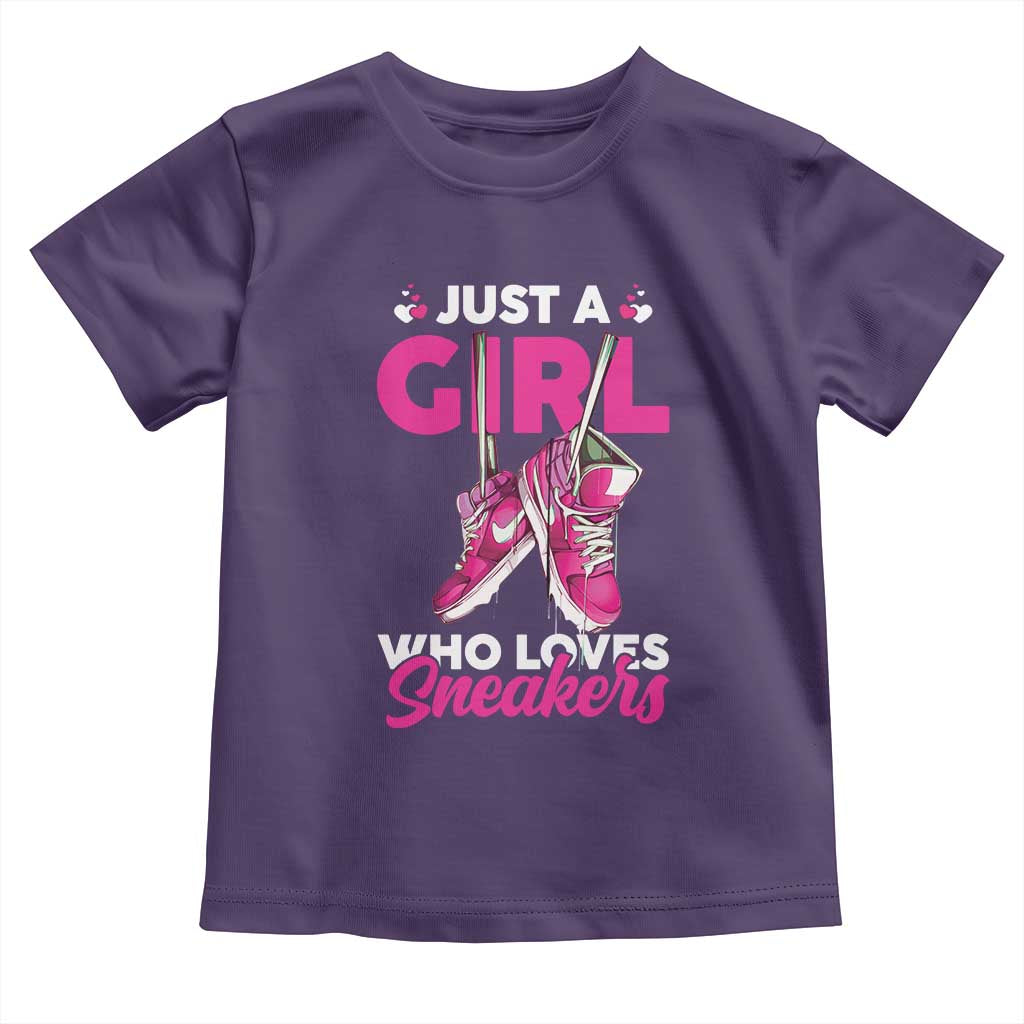 Just A Girl Who Loves Sneakers Toddler T Shirt TS09 Purple Print Your Wear