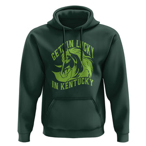 Horse Racing Hoodie Getting Lucky In Kentucky TS09 Dark Forest Green Print Your Wear