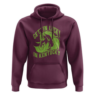 Horse Racing Hoodie Getting Lucky In Kentucky TS09 Maroon Print Your Wear