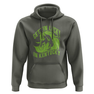 Horse Racing Hoodie Getting Lucky In Kentucky TS09 Military Green Print Your Wear