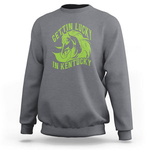 Horse Racing Sweatshirt Getting Lucky In Kentucky TS09 Charcoal Print Your Wear