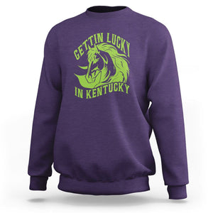 Horse Racing Sweatshirt Getting Lucky In Kentucky TS09 Purple Print Your Wear