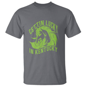 Horse Racing T Shirt Getting Lucky In Kentucky TS09 Charcoal Print Your Wear